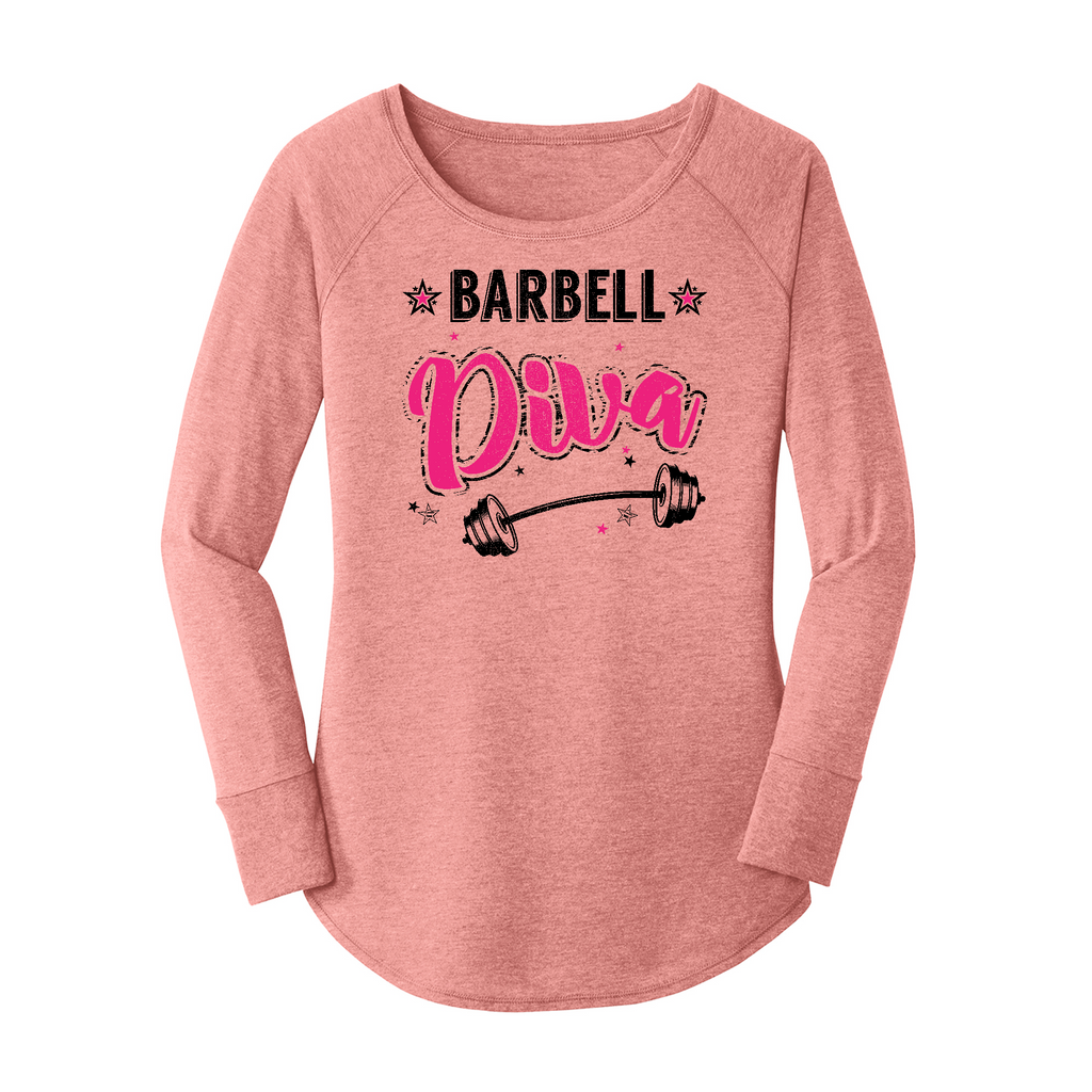 Womens X-Small Light Pink Long Sleeve Tunic Tee