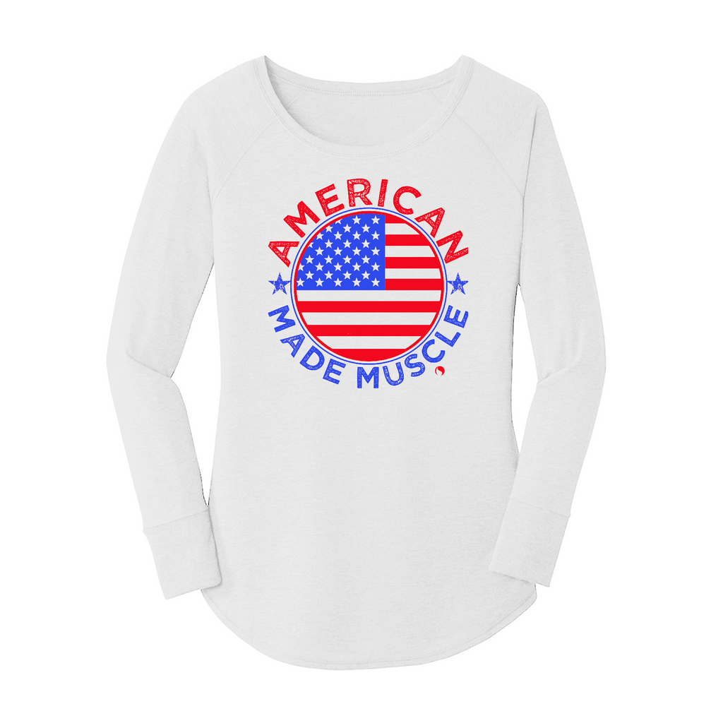 Womens X-Small White Long Sleeve Tunic Tee