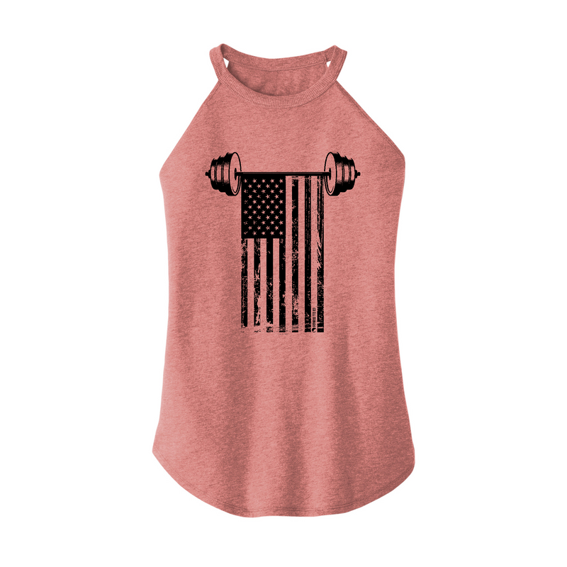 Womens X-Small Light Pink Rocker Tank Top