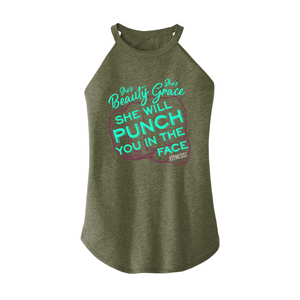 Womens X-Small Military Green Rocker Tank Top