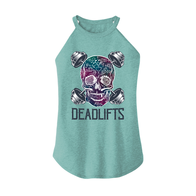 Womens X-Small Teal Rocker Tank Top