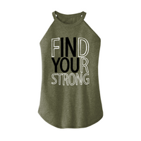 Womens X-Small Military Green Rocker Tank Top