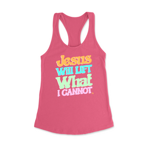 Jesus Will Lift what i cannot Racerback Tank Top