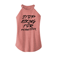 Womens X-Small Light Pink Rocker Tank Top