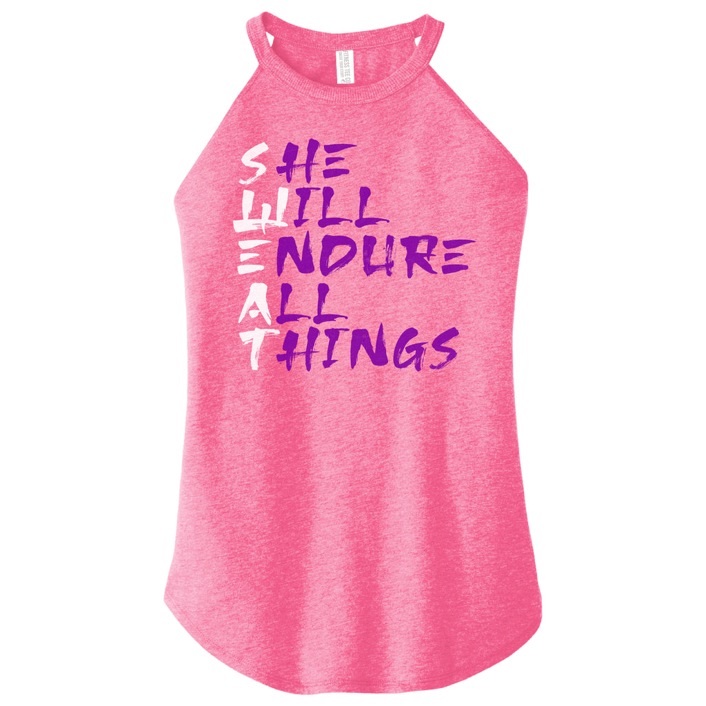 SWEAT She will endure all things ( NEW Limited Edition Color - Fuchsia ) - FitnessTeeCo