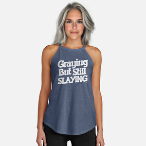 Graying Still Slaying Rocker Tank Top