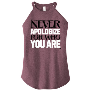 Never Apologize for who you are ( NEW Plum COLOR ) - FitnessTeeCo