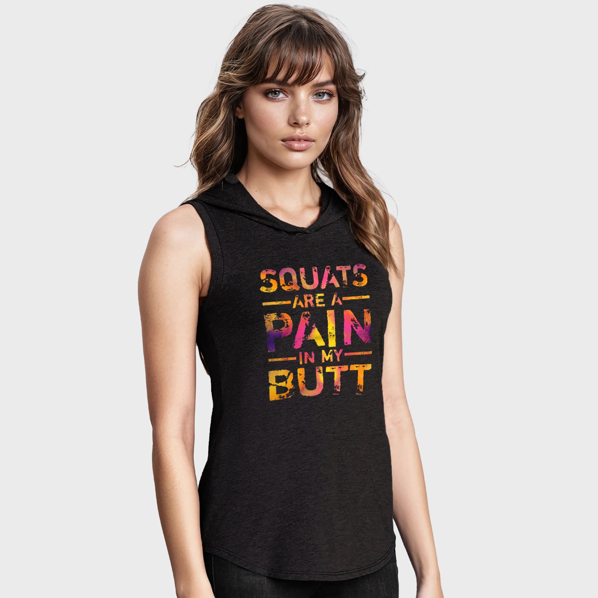 Squats are a pain Sleeveless Hoodie