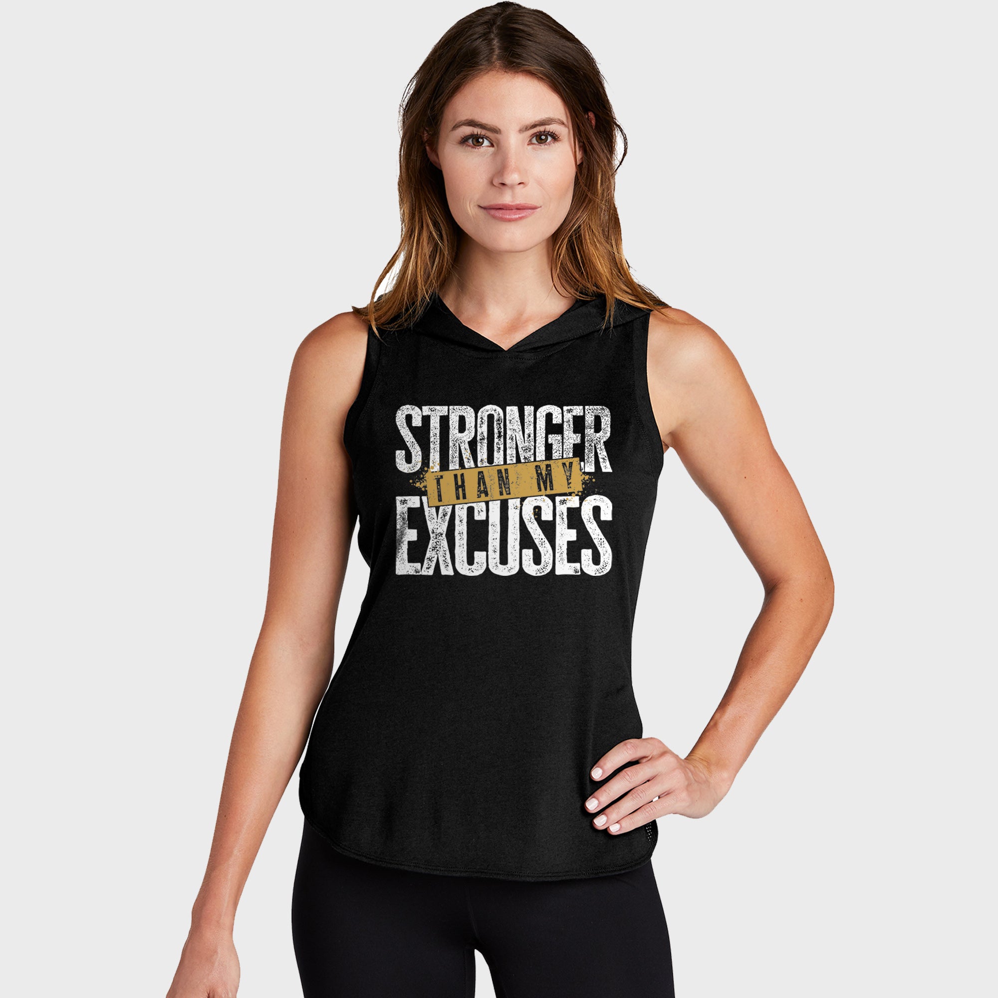 Stronger Than Excuses Sleeveless Hoodie